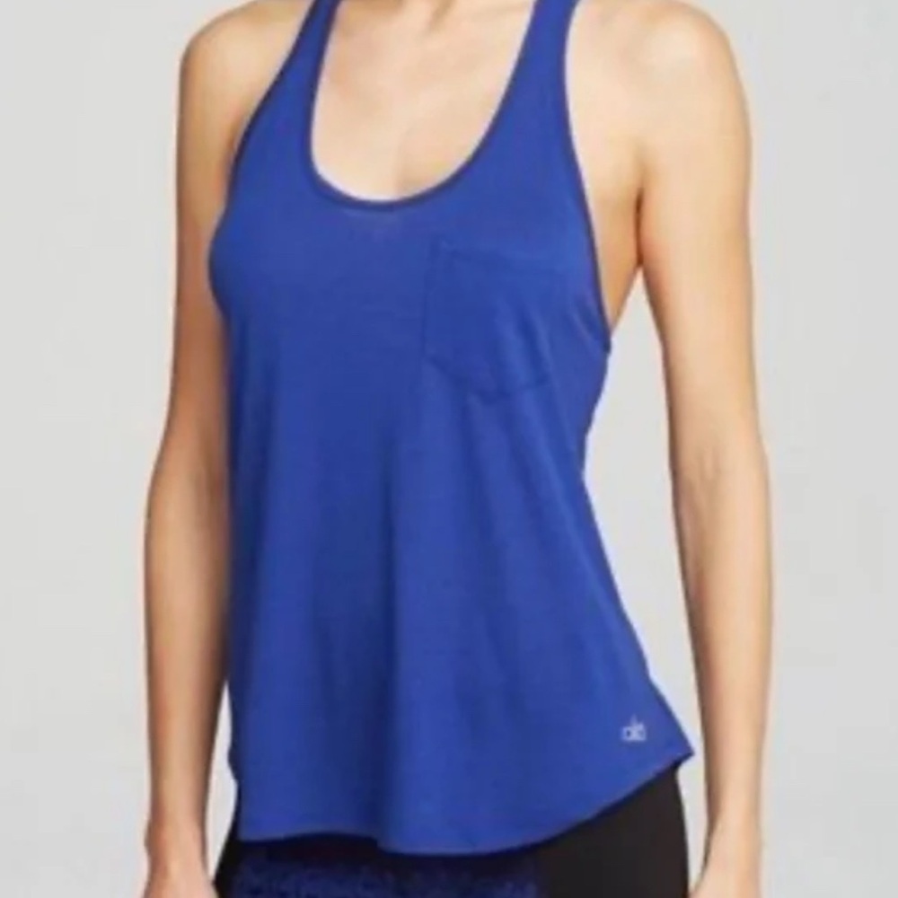 ALO Extreme Racer Back Tank Royal Blue